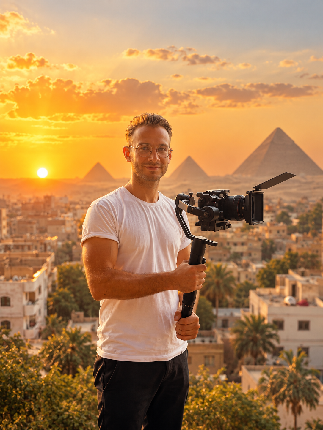 Robert Fellner beim Dreh in Kairo, Ägypten